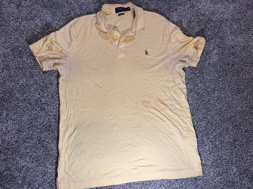 Polo Ralph Lauren Classic Fit Yellow Short Sleeve Mesh Polo Shirt Size M